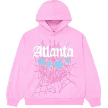 Sp5der Atlanta Pink Web Hoodie